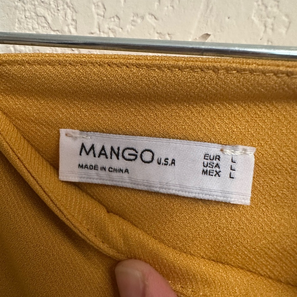Mango Wide-Leg Pants in Mustard Yellow - Picture 2 of 4